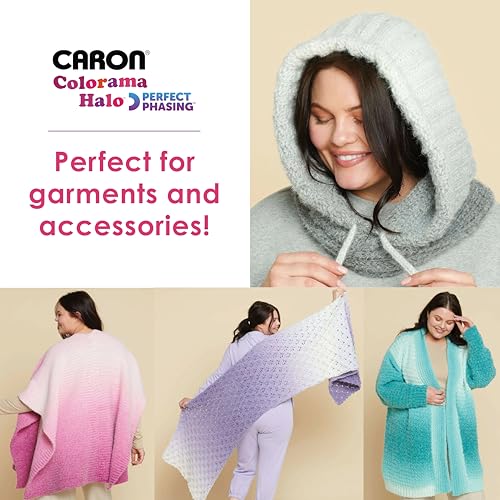 Caron Colorama Halo Cake Ombre Yarn for Crocheting, Rose Garden, 2-Pack | #5 Bulky Yarn, 71% Acrylic 18% Nylon 11% Polyester, Ombre Yarn Cake for Crochet & Knitting, 481 Yards, 227g/8oz per skein - color: ROSE GARDEN