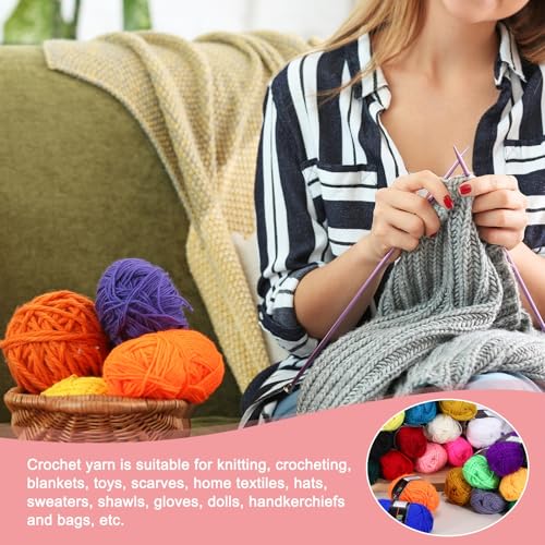 MECCANIXITY 2PCS Crocheting Yarn, Rose Pink 4 Ply Acrylic Yarn 50g Sport Weight Yarns Bulk Soft and Fluffy Yarns for Knitting DIY Crochet Handicraft Blankets Gift, 110 Yards - color: Rose Pink