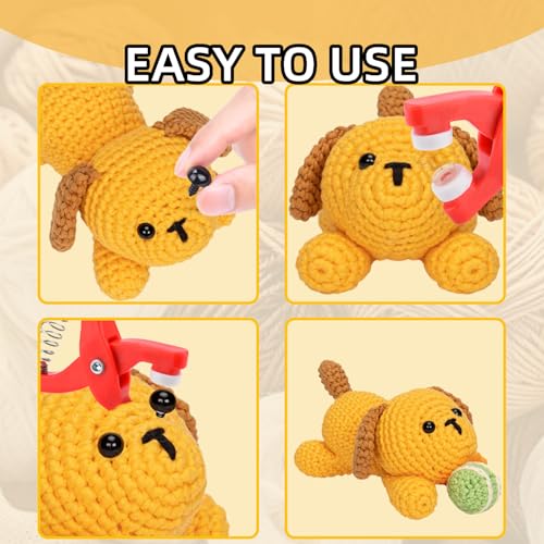 567Pcs Safety Eyes and Noses for Crocheting,1Pack Safety Eye Tool ，5 Size Safety Eyes & 6 Type Safety Noses with 300Pcs Washers,Safety Eye Set for Amigurumi,Stuffed Animals Safety Eyes - color: 567pcs set