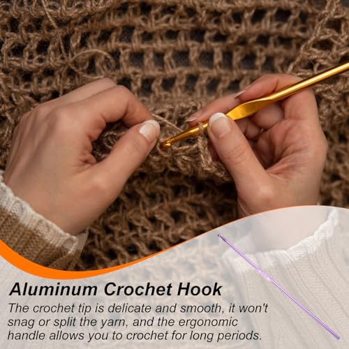 uxcell Aluminum Crochet Hook 3mm US Size C(Size 2) Needle Purple 10Pcs | Knitting Needles for DIY Craft Yarn - color: Purple, size: 3mm