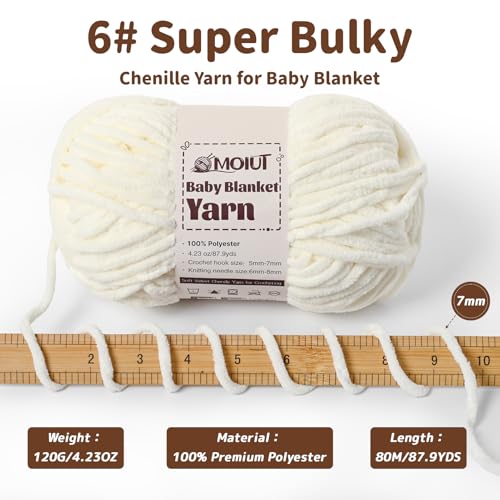 Fluffy Chunky Yarn for Crocheting, Chenille Crochet Yarn 6 Super Bulky, 2 Pack of 87.9 yds/4.23 oz Baby Blanket Yarn, Soft Velvet Yarns for Knitting Amigurumi&DIY Crafts/Hats/Socks(2 Light Pink) - color: 2 Light Pink