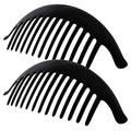 Camila Paris CP2872/2 French Hair Side Combs, Black Interlocking Combs French Twist Hair Combs, Strong Hold Hair Clips for Women Bun Chignon Up-Do, Styling Girls Hair Accessories, Made in France - color: Black