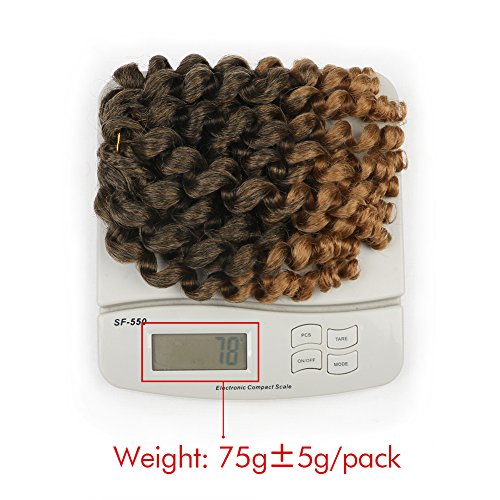 5 Packs Jamaican Bounce Crochet Hair 8 Inch Jumpy Wand Curl Crochet Hair for Women Curly Bounce Crochet Braids Hair Extension Twist Hair(1B# 20 strands/pack) - color: 1B#, size: 8 Inch (Pack of 5)