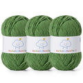 Fluffy Chenille Yarn for Crocheting，Baby Yarn for Crocheting Soft，3 Pack of 100g/3.5oz Velvet Amigurumi Yarn ，Fingering Weight Yarns for Crocheting Baby Blankets、DIY Craft.(3 Army Green) - color: 3 Army Green