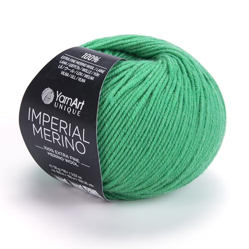 YarnArt Unique Imperial Merino Yarn - 100% Extra Fine Merino Wool, Luxurious Soft Yarn for Knitting, Crocheting, Baby Clothes, Scarves, Sweaters, 1.76 oz/50g, 109 yds (3332) - color: 3332