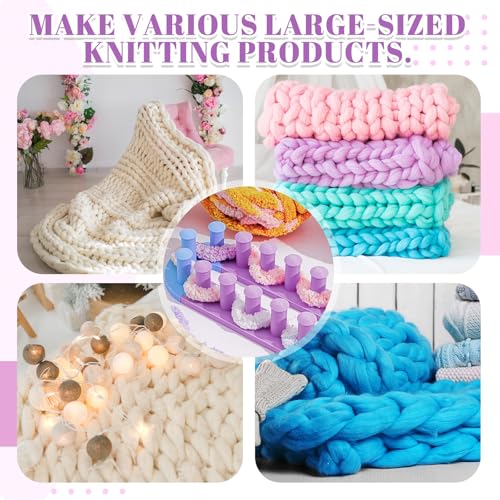 Novabright 64 Inch Chunky Yarn Blanket Loom Kit Adjustable Plastic Frame No Needle Hand Knitting for Thick Yarn Projects DIY Beginners Craft Gift - style: Plastic