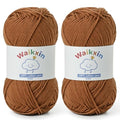 Cotton Yarn for Crocheting - 262.4yds / 3.52oz Baby Yarn for Crocheting Soft - 100% Milk Cotton Yarn 5 Ply Crochet Amigurumi Yarn for Crafts&Puzzle/Socks/Hats(2 Brown) - color: 2 Brown