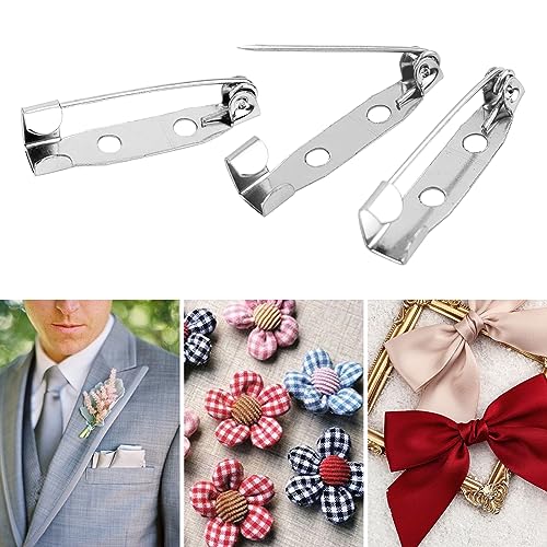 50 Pcs Silver Bar Pins, Safety Pins - Secure Back Clasp - Reliable Brooch Pins for Various Uses Locking Pins Backs Safety Clasp Brooch (25MM, Silver) - size: 25MM