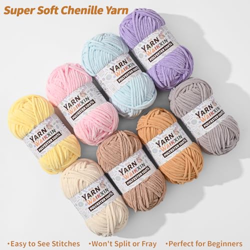Soft Chenille Yarn for Crocheting, Fluffy Chunky Crochet Yarn for Baby Blanket, (1.76oz/65.6yds) Fuzzy Velvet Yarn for Amigurumi&DIY Puzzle、Crafts、Scarf(Deep Sea Green) - color: Deep Sea Green