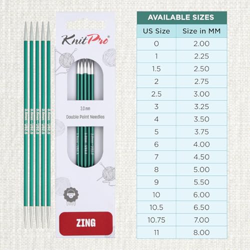 KnitPro Zing Double Pointed Needles 6" (15cm) | US Size 2.5 (3mm) - size: US 2.5 (3mm)
