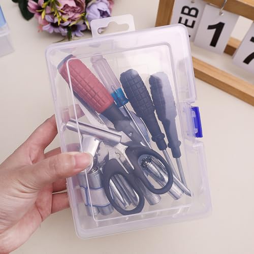 1PCS Plastic Boxes Clear Rectangular Organizer Case Hardware Tool Jewelry Container Packaging Beads Storage Box,18 * 11.8 * 5.5cm