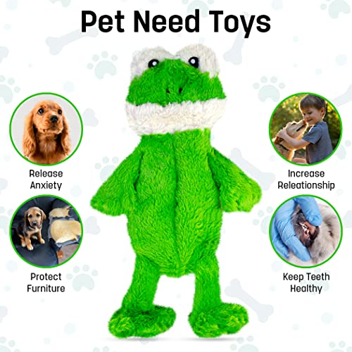 FGA MARKETPLACE Frog Flat NO Stuffing NO Squeak Plush Dog Toy, Funny Style Will Entertain Your Pet for Hours, Recommended for Small and Medium Dog 21 INCH Long - color: FROG