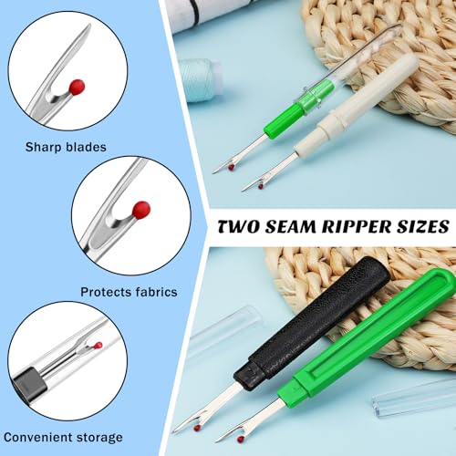 Seam Ripper, 2 Big and 2 Small Seam Rippers for Sewing, Stitch Remover Tool | Thread Cutter for Sewing, Stitch Ripper for Sewing, Seam Ripper and Stitch Remover with Thread Snips for DIY Craft - size: Basic Edition