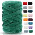 Chunky Yarn for Hand Knitting- Velvet Chenille Tube Yarns- Jumbo Yarns for Blankets, Pet Beds, Machine Washable (0.66 Lb/18.59 Yd), Easy No-Tool Arm Knitting & Crochet Project Yarn (Olive Green) - color: Olive Green