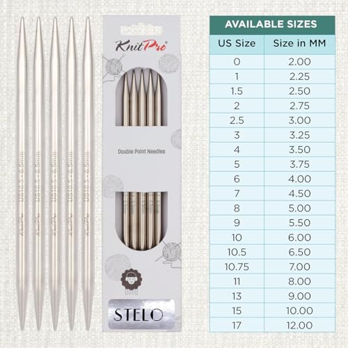 KnitPro Stelo Double-Pointed Needles 8" (20cm) | US Size 10.5 (6.5mm) - size: US Size 10.5 (6.5mm)