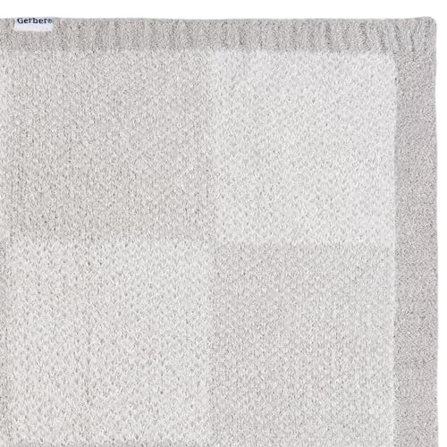 Gerber Unisex Baby Cozy Soft Silky Mink Checkerboard Grid Blanket, Tan Check, One Size - color: Tan Check