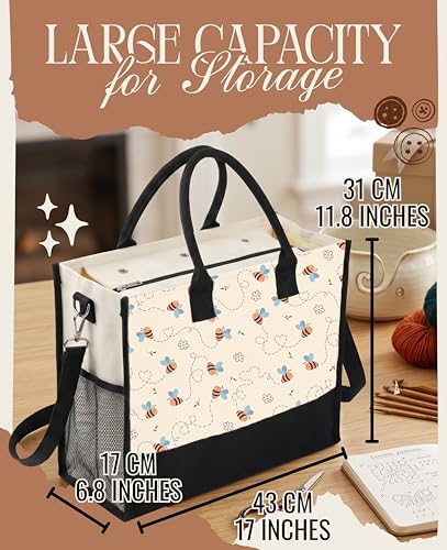 INNObeta Yarn Bag for Women, Crochet Knitting Storage Bag-Bee - color: Bee