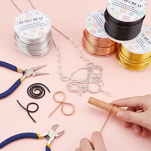 BENECREAT 10 Gauge Jewelry Craft Aluminum Wire 80 Feet Bendable Metal Sculpting Wire for Craft Floral Model Skeleton Making (Black, 2.5mm) - color: Black, size: 10 Gauge