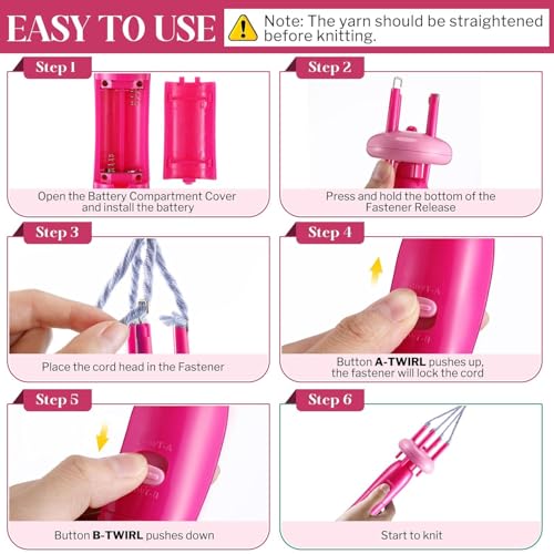 Cord Maker & Fringe Twister – Portable Handheld Yarn Crafting Tool for DIY Macrame, 5X Faster Than Hand Weaving, Auto-Weave Knitting Machine for Ropes, Tassels, and Trims – Beginner-Friendly Craft Kit