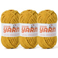 Soft Chunky Chenille Yarn for Crocheting-(300g/10.58oz) Bulky Knitting Crochet Yarn for Blankets-(150m/164yds) Fluffy Velvet Baby Yarn for Amigurumi&Crafts.(3 Turmeric) - color: 3 Turmeric
