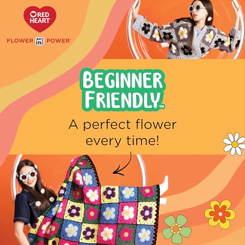 Red Heart All in One Flower Power Crochet Yarn, Come On Clover, 3-Pack | #4 Medium Worsted Weight 100% Acrylic Striping Yarn for Crochet and Knitting, Up to 12 Flower Motifs, 440 yards, 250g/8.8oz - color: Come On Clover