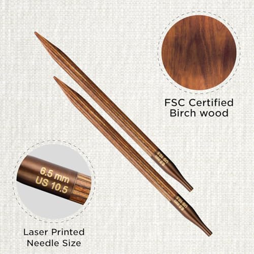 KnitPro Ginger Interchangeable Circular Needles 5" (13cm) | US Size 10.5 (6.5mm) - size: US 10.5 (6.5mm)