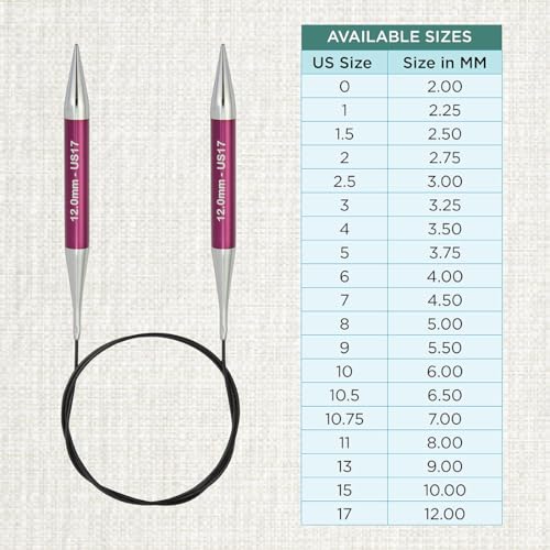 KnitPro Zing Fixed Circular Needles 40" (100cm) | US Size 17 (12mm) - size: US 17 (12mm)