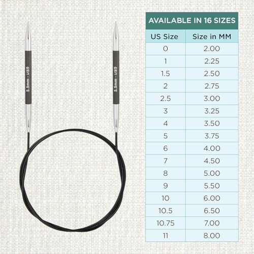 KnitPro Karbonz Fixed Circular Needle 32"(80cm) | US Size 9 (5.5mm) - size: US 9 (5.5mm)
