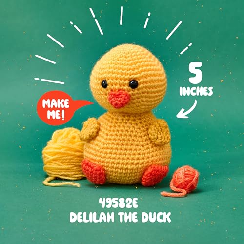 Bucilla, Complete Crochet Kit, Delilah the Duck, 5" - color: Delilah the Duck