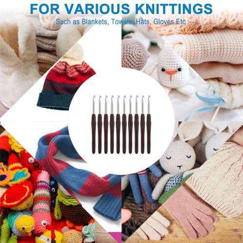 Vodiye 10PCS Crochet Hooks, Professional Extra Long 6.0mm, Ergonomic Handle, Crochet Needle for Beginners and Experienced Lovers - size: 10pcs - 6mm