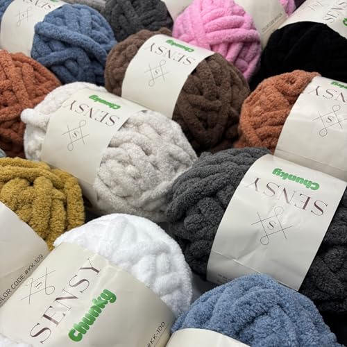 S Sensy Chunky- Polyester #7 Jumbo Blanket Yarn 2 Skeins Dark Gray 28 Yards - color: Dark Gray, size: 2 Skeins