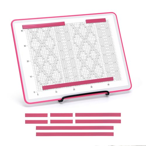 BABYSHEEP Knitting Pattern Holder with 8 Replacement Magnets | Knitting Chart Keeper Magnetic Board Cross Stitch Supplies for Crochet 12.3*8.9inches (Pink Border) - color: Pink