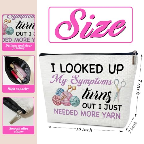 Knitting Makeup Bag, Gifts for Knitter Lovers | Crochet Bags for Women, Gifts for Crocheters, Cosmetic Pouch for Crocheting Accessories - color: multicolor02