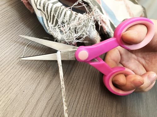 5 Inch Detail Scissors, Straight Tips Small Sscissor, 3 Pack | Embroidery Scissor with Stainless Steel Blade, Soft Comfort-Grip, Crafting and Home General Use, Pink - color: Pink
