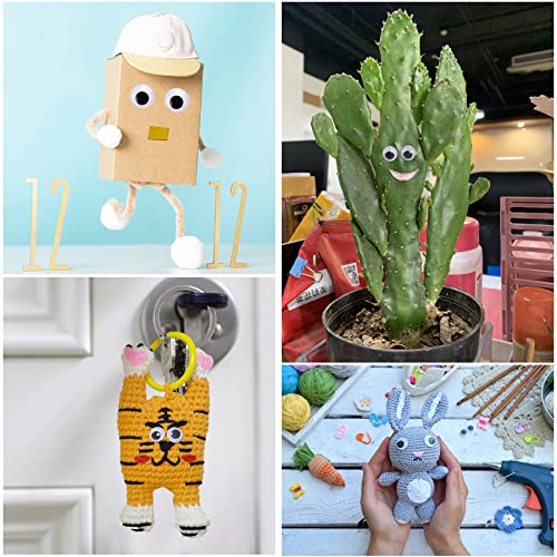 6 Pieces 0.6 Inch Googly Google Eyes, PETKNOWS Wiggle Eyes Self Adhesive Googlie Craft - size: 0.6 Inch