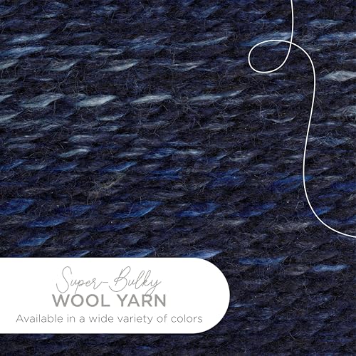 Lion Brand Yarn Wool-Ease Thick & Quick Yarn, Soft and Bulky Yarn for Knitting, Crocheting, and Crafting, 1 Skein, River Run | Super Bulky Wool Acrylic Blend Fiber for Soft Hats, Sweaters, Chunky Blankets, Yarn for Crochet, Knitting, Crafts, Weaving - col