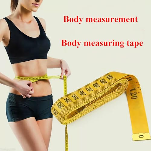 Soft Tape Measure Double Scale Measuring Tape Body Sewing Flexible Tailor Craft Vinyl Ruler for Weight Loss Medical Body Measurement, Has Centimetre Scale on Reverse Side (3pcs Yellow-120 inch) - color: 3pcs Yellow-120 inch