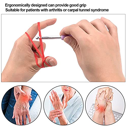 Crochet Hooks 8 Pieces Soft Nonslip Good Grip Hooded Knitting Needle Set for Weaving Home Use