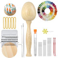 Darning Egg - Mini Darning Loom, Darning Egg Weaving Tool Set with Small Weaving Loom Kit with 14 Pcs Large Eye Needles 50 Colors Darning Thread for Handcraft DIY Weaving Repair Tool
