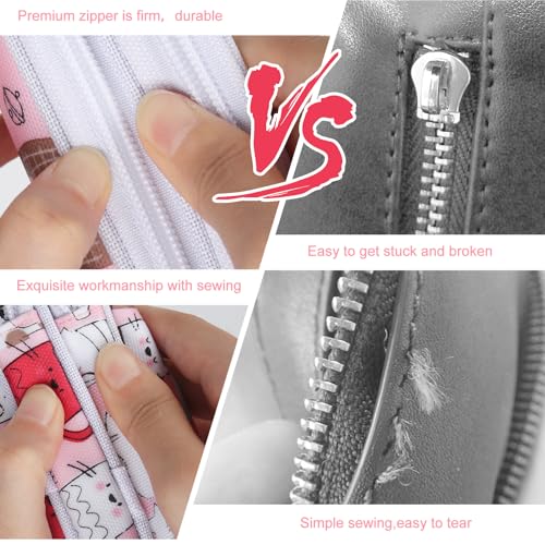 Katech Crochet Hooks Case Empty Zipper Bags Portable Travel Crochet Storage Bag Organizer with Web Pocket and Crochet Holder Slots for Carrying Various Crochets Needles (Pink) | Travel Crochet Storage Bag Organizer with Web Pocket and Crochet Holders Slot