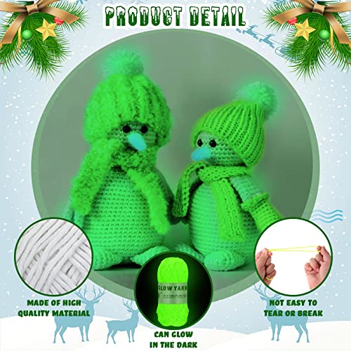 WILLBOND 5 Rolls Glow in The Dark Yarn for Crocheting, Classic | Luminous Neon Yarn, Knitting & Crochet Thread, Glow Sewing Supplies for Halloween DIY Crafts Sewing Party, 54.7 yd Per Roll - color: Classic Colors