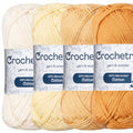 Premium Mercerized Cotton Yarn for Crochet & Knitting – Fingering Weight 4-Ply, 50g (1.76 oz) / 125 m (136 yds), High-Gloss, Anti-Splitting, Fade-Resistant Cotton (Royal Gold) - color: Royal Gold