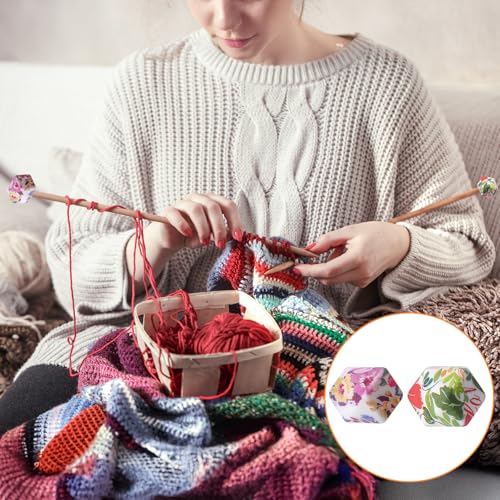 Gjinxi 18 Pcs Knitting Needle Stoppers, Hexagon Knitting Stitch Holders | Needle Caps, Silicone Point Protectors, for Knitting Accessories, and Gadgets