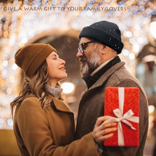 100% Cotton Beanie Hat Winter Hats Women Men Warm Knit Beanies | Double Layer Warmth ,Ultra-Soft Itch-Free Pure Cotton Knitted, Cuffed & Uncuffed Fisherman Slouchy Skull Cap for Womens Mens - color: 1pcs Wine Red