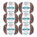 Estako Happy Wool, 40% Merino Wool Fingering Yarn, Milky Brown, 6-Pack | soft, sock weight, 300 g, 1146 yds, baby clothes, sweaters, scarves, hats, 3 mm needles - color: 8035 - Milky Brown, size: 6 Skeins