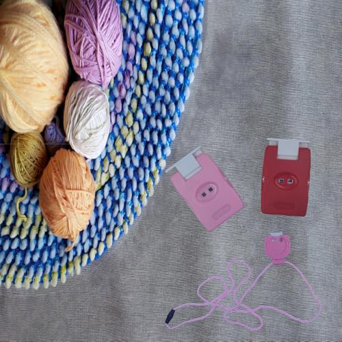 VVZOWW Knitting Tool Manual Counting Device Sweater Pole Crochet Knitting Counter 2PCS Pink - color: Pink