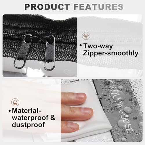PATIKIL 15x9.5x12.6in Clear Storage Bags, 2PCS Plastic Storage Bags Clear Small Zippered Organizers Foldable Closet Bed Sheet Organizer Cube with Zipper for Book Clothes Yarn,L, Black - color: Black, size: L