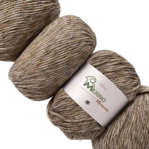 Merino Moments Bulky Merino Wool Yarn, 4-Pack (456Yds/400G), Gray Cream | #5 Bulky Wool Yarn for Crocheting with Free Patterns - Variegated Chunky Wool Yarn for Knitting - color: Gray Cream