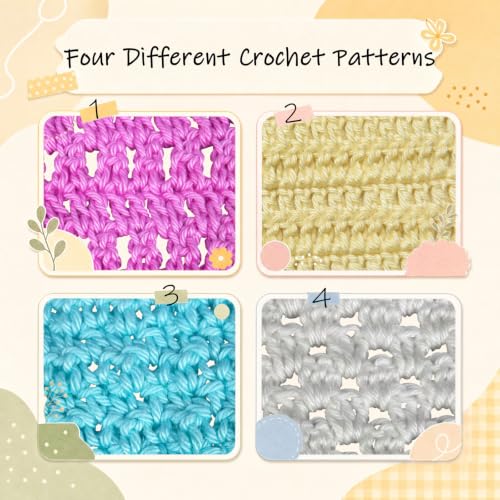 zwzxd Beginner Crochet Kit: Cotton Thread, Hooks & DIY Dishcloth Tutorial （BRT Rainbow Candy） - color: Bright Rainbow Candy