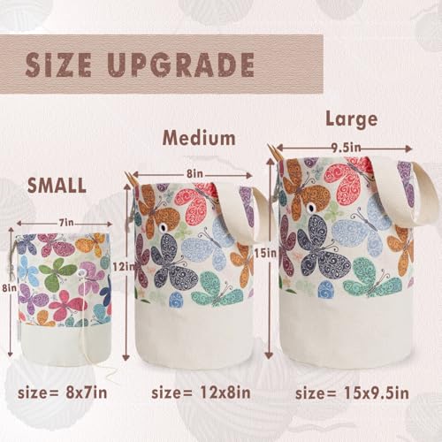 Yarn Bag, Small Knitting Crochet Bag, Portable Yarn Storage Bags Organizer for Crocheting Project, Store Skein Ball, Short Knitting Needle (Butterfly) - color: Butterfly, size: Small